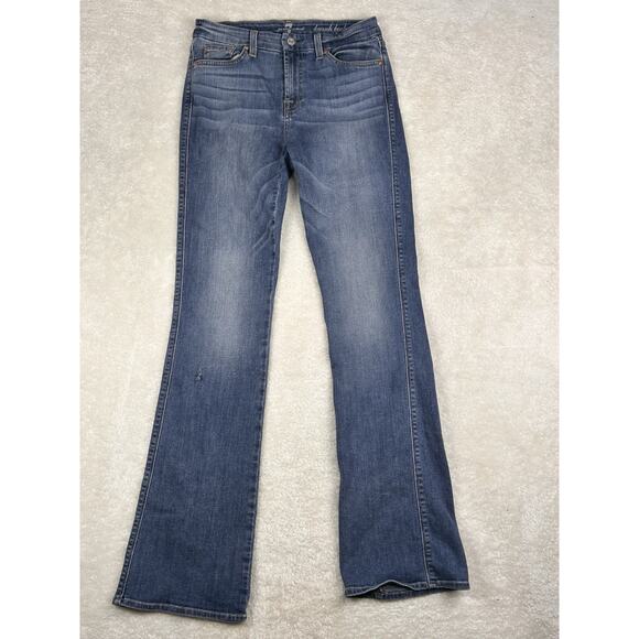 7 For All Mankind Jeans Womens Size 29x32 Blue Karah Bootcut Stretch Denim - Picture 1 of 10